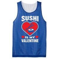 Sushi Is My Valentine's Day Dinner Japanese Food Funny Humor Gift Mesh Reversible Basketball Jersey Tank