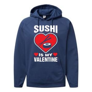 Sushi Is My Valentine's Day Dinner Japanese Food Funny Humor Gift Performance Fleece Hoodie