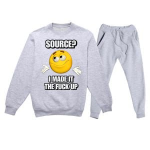 Source I Made It Tf Up Cringey Premium Crewneck Sweatsuit Set