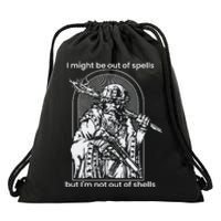 Samwise7rpg I Might Be Out Of Spells But IM Not Out Of Shells Drawstring Bag