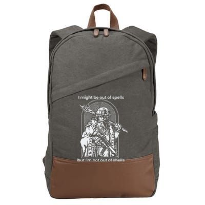 Samwise7rpg I Might Be Out Of Spells But IM Not Out Of Shells Cotton Canvas Backpack