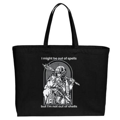 Samwise7rpg I Might Be Out Of Spells But IM Not Out Of Shells Cotton Canvas Jumbo Tote