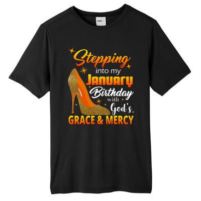 Stepping Into My January Birthday With God's Grace And Mercy Tall Fusion ChromaSoft Performance T-Shirt