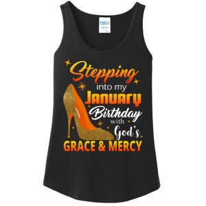 Stepping Into My January Birthday With God's Grace And Mercy Ladies Essential Tank