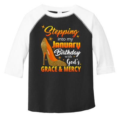 Stepping Into My January Birthday With God's Grace And Mercy Toddler Fine Jersey T-Shirt