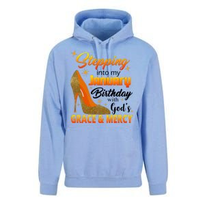 Stepping Into My January Birthday With God's Grace And Mercy Unisex Surf Hoodie