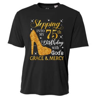 Stepping into my 75th birthday with God's grace & Mercy Tee Cooling Performance Crew T-Shirt