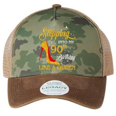 Stepping Into My 90th Birthday Like A Queen Bday Gift  Legacy Tie Dye Trucker Hat