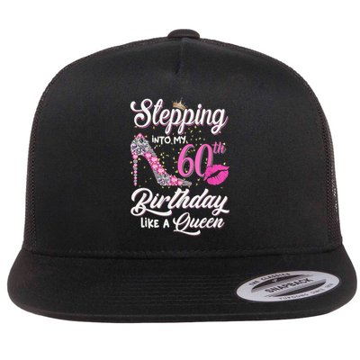 Stepping Into My 60th Birthday Like A Queen Flatbill Hat