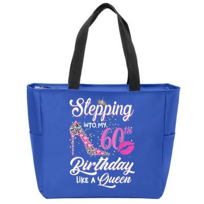 Stepping Into My 60th Birthday Like A Queen Zip Tote Bag
