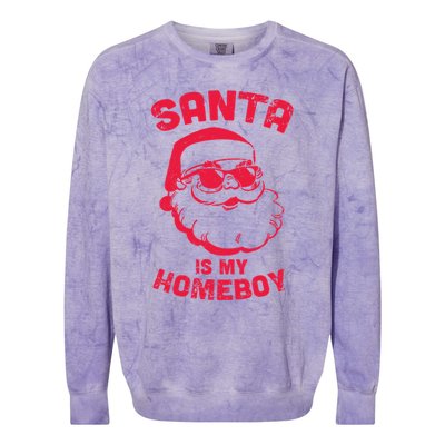 Santa Is My Homeboy Christmas Colorblast Crewneck Sweatshirt