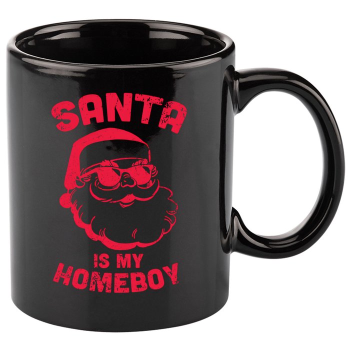 Santa Is My Homeboy Christmas 11oz C Handle Ceramic Mug