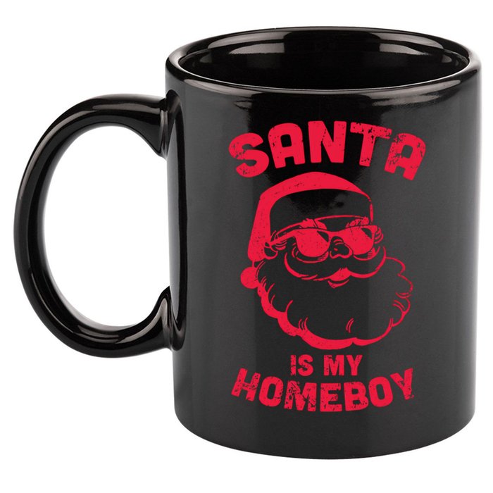 Santa Is My Homeboy Christmas 11oz C Handle Ceramic Mug