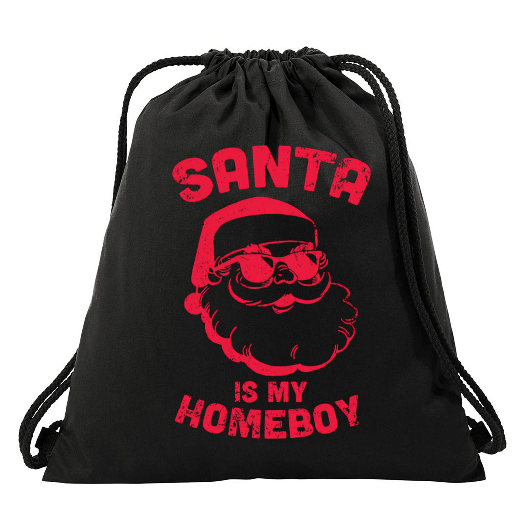 Santa Is My Homeboy Christmas Drawstring Bag
