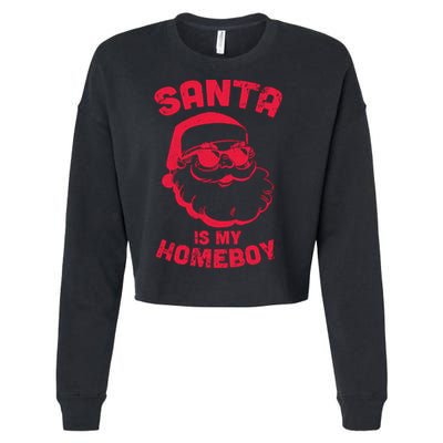Santa Is My Homeboy Christmas Cropped Pullover Crew