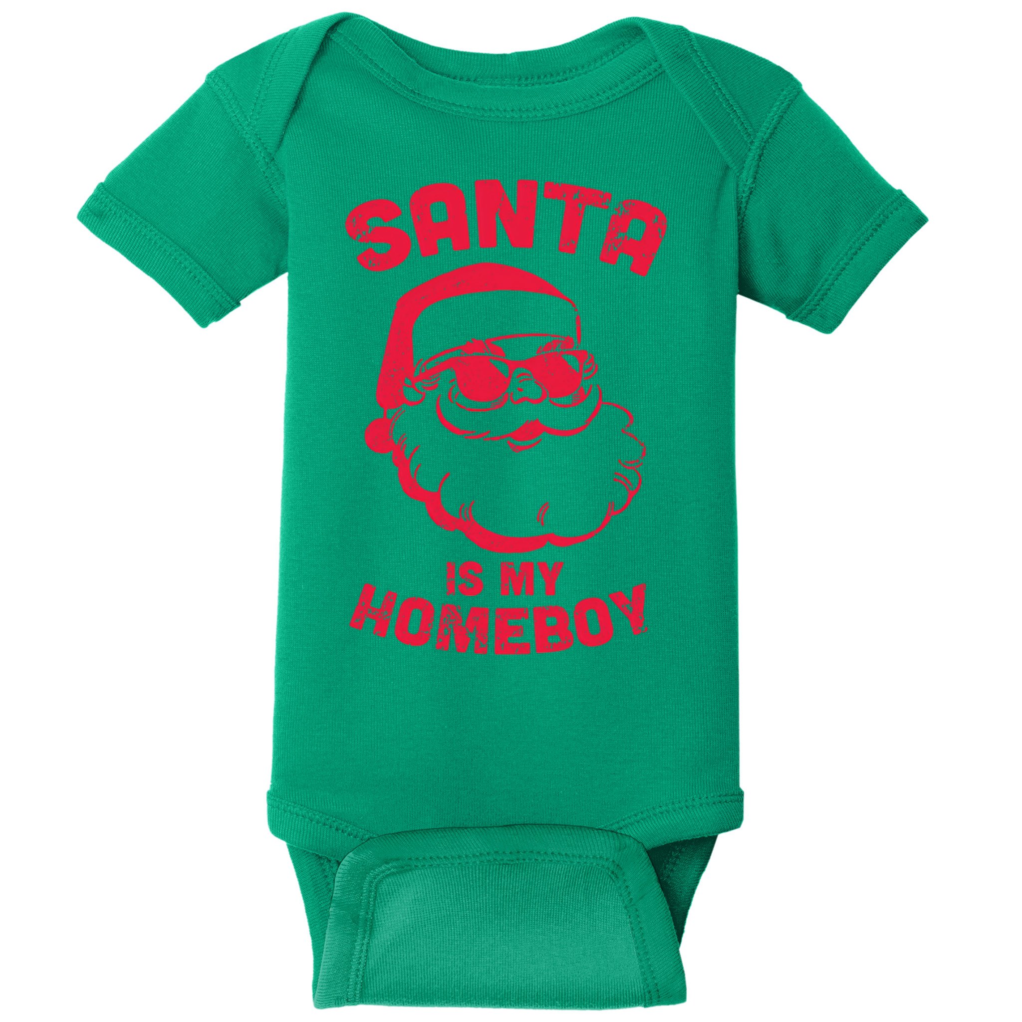 Santa Is My Homeboy Christmas Baby Bodysuit