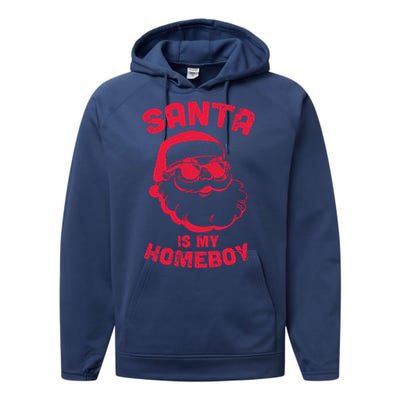 Santa Is My Homeboy Christmas Performance Fleece Hoodie