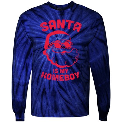 Santa Is My Homeboy Christmas Tie-Dye Long Sleeve Shirt