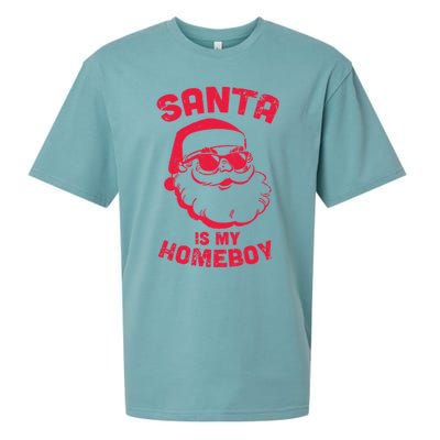 Santa Is My Homeboy Christmas Sueded Cloud Jersey T-Shirt