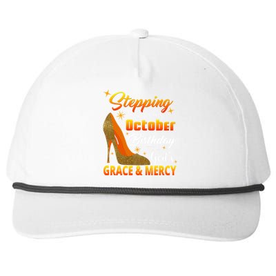 Stepping Into My October Birthday With God's Grace And Mercy Snapback Five-Panel Rope Hat