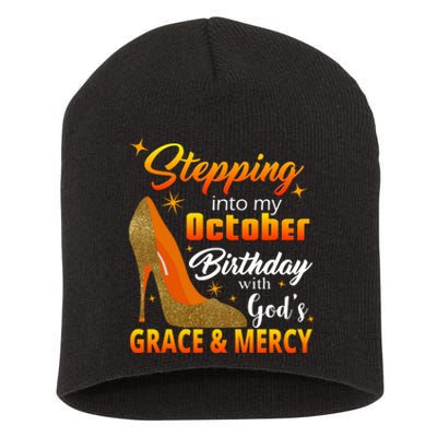 Stepping Into My October Birthday With God's Grace And Mercy Short Acrylic Beanie