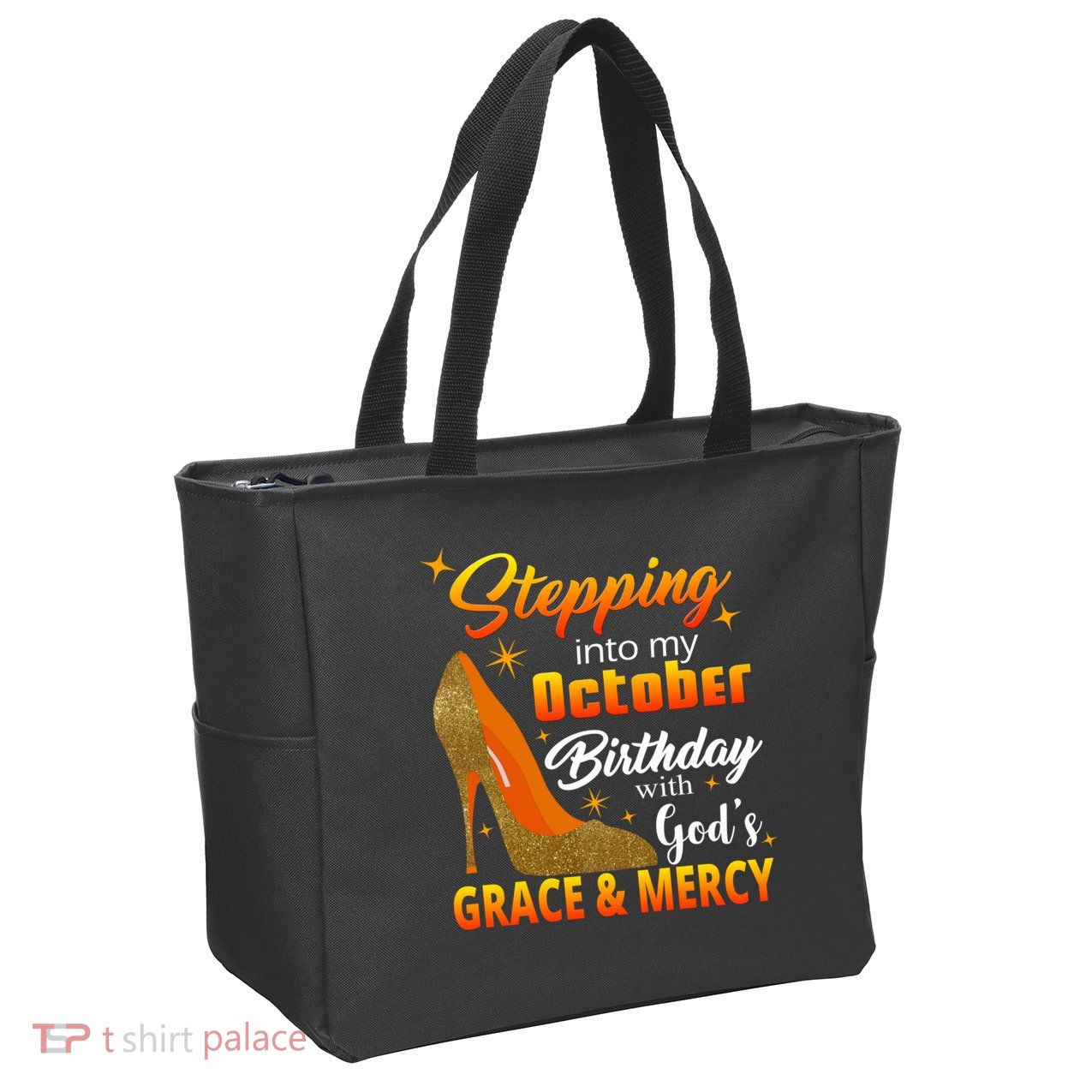 Stepping Into My October Birthday With God's Grace And Mercy Zip Tote Bag
