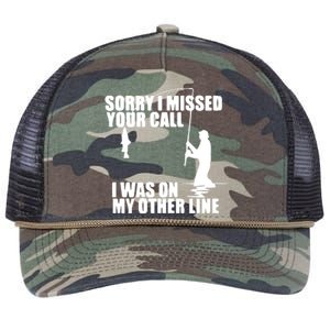 Sorry I Missed Your Call I Was On My Other Line Retro Rope Trucker Hat Cap