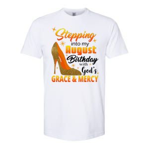 Stepping Into My August Birthday With God's Grace And Mercy Softstyle CVC T-Shirt