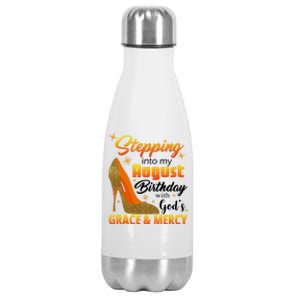 Stepping Into My August Birthday With God's Grace And Mercy Stainless Steel Insulated Water Bottle