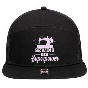 Sewing Is My Superpower Gift 7 Panel Mesh Trucker Snapback Hat