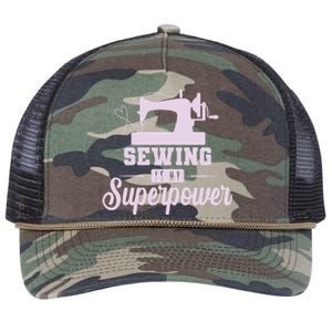 Sewing Is My Superpower Gift Retro Rope Trucker Hat Cap