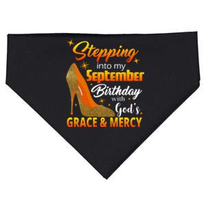 Stepping Into My September Birthday With God's Grace And Mercy USA-Made Doggie Bandana