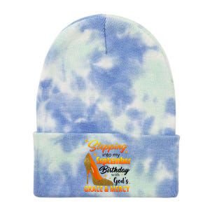 Stepping Into My September Birthday With God's Grace And Mercy Tie Dye 12in Knit Beanie