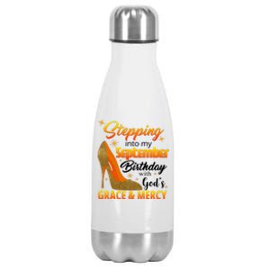 Stepping Into My September Birthday With God's Grace And Mercy Stainless Steel Insulated Water Bottle