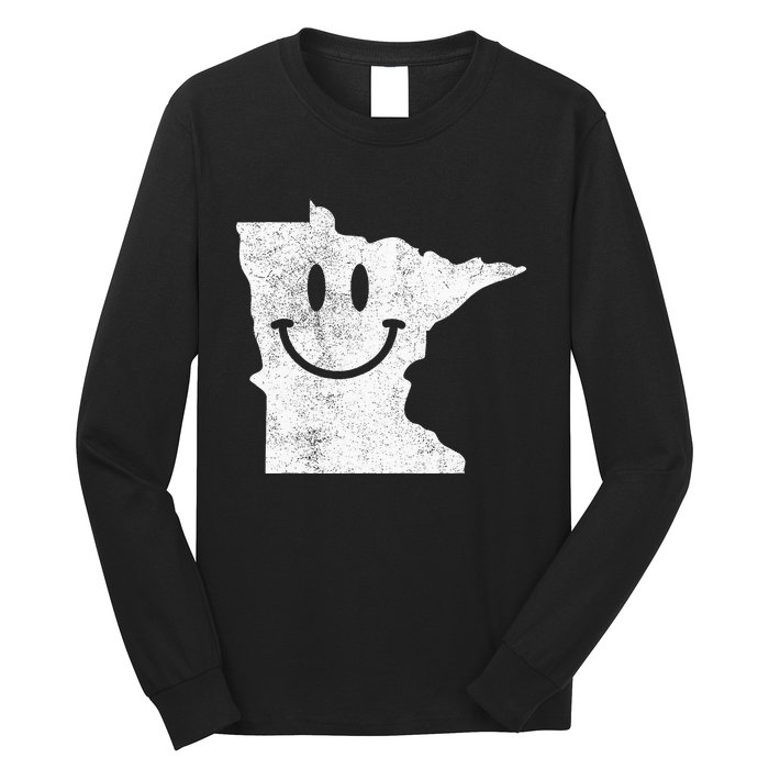 Smiling In Mn – Funny Minnesota Happy Face Long Sleeve Shirt