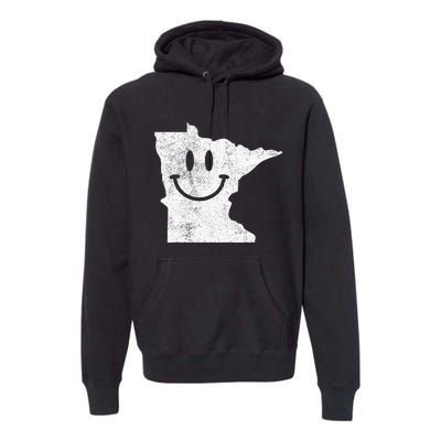 Smiling In Mn – Funny Minnesota Happy Face Premium Hoodie