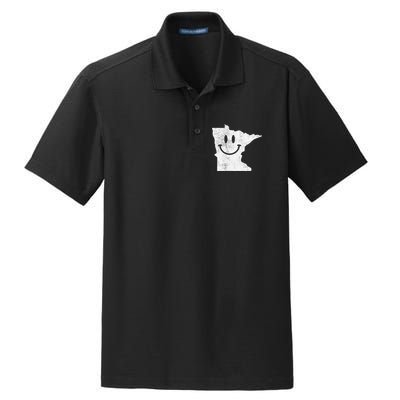 Smiling In Mn – Funny Minnesota Happy Face Dry Zone Grid Polo