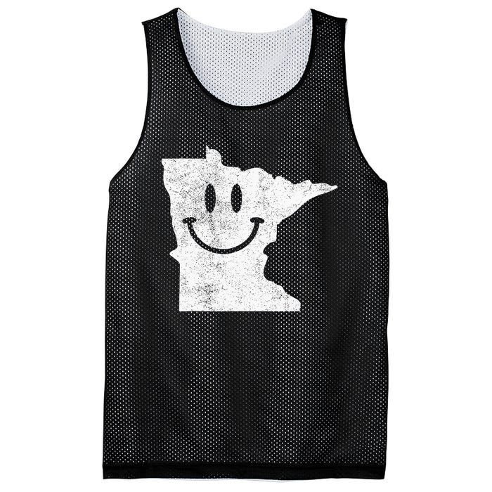 Smiling In Mn – Funny Minnesota Happy Face Mesh Reversible Basketball Jersey Tank