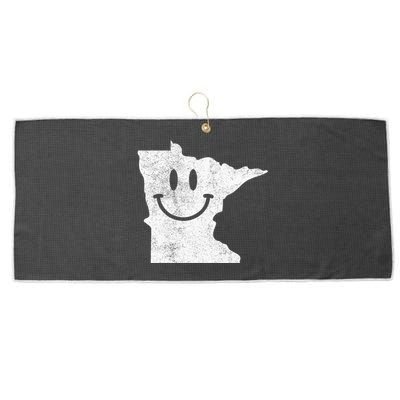 Smiling In Mn – Funny Minnesota Happy Face Large Microfiber Waffle Golf Towel