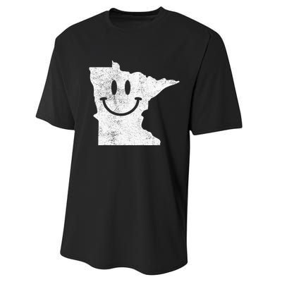 Smiling In Mn – Funny Minnesota Happy Face Performance Sprint T-Shirt