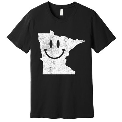 Smiling In Mn – Funny Minnesota Happy Face Premium T-Shirt