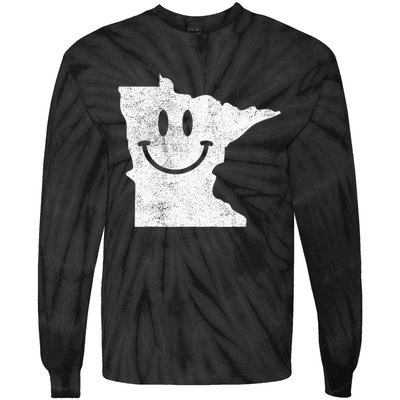 Smiling In Mn – Funny Minnesota Happy Face Tie-Dye Long Sleeve Shirt