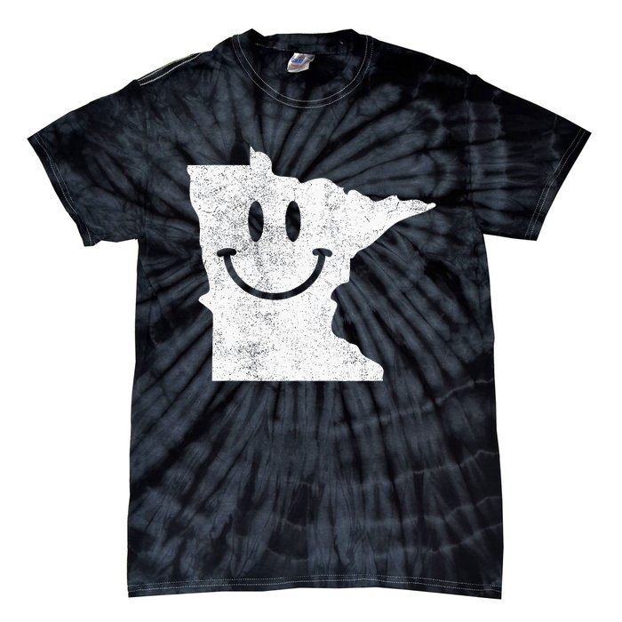 Smiling In Mn – Funny Minnesota Happy Face Tie-Dye T-Shirt