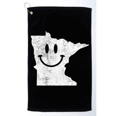 Smiling In Mn – Funny Minnesota Happy Face Platinum Collection Golf Towel