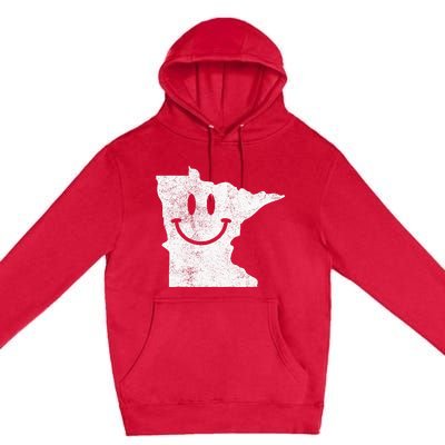 Smiling In Mn – Funny Minnesota Happy Face Premium Pullover Hoodie