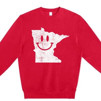 Smiling In Mn – Funny Minnesota Happy Face Premium Crewneck Sweatshirt