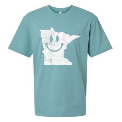 Smiling In Mn – Funny Minnesota Happy Face Sueded Cloud Jersey T-Shirt