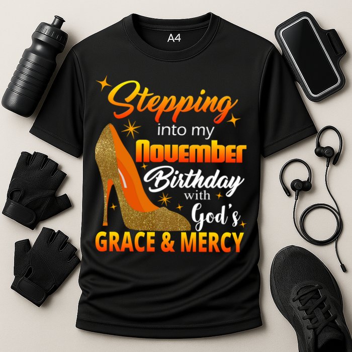 Stepping Into My November Birthday With God's Grace And Mercy Cooling Performance Crew T-Shirt