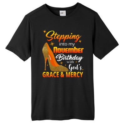 Stepping Into My November Birthday With God's Grace And Mercy Tall Fusion ChromaSoft Performance T-Shirt