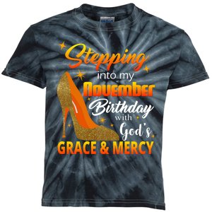 Stepping Into My November Birthday With God's Grace And Mercy Kids Tie-Dye T-Shirt